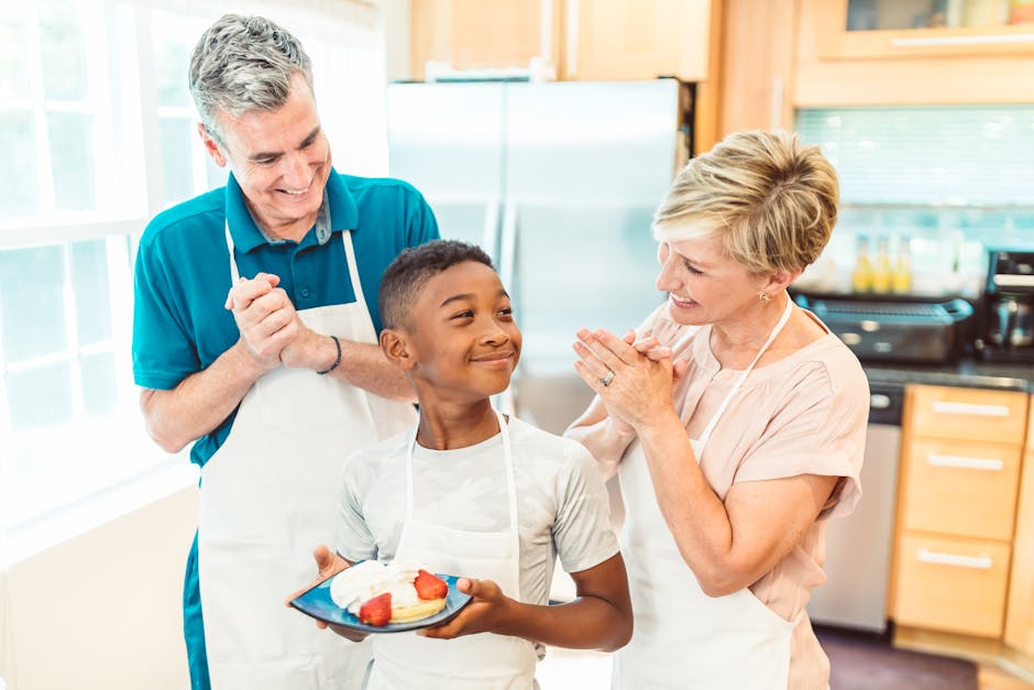 Multigenerational family delighting in homemade breakfast, creating joyful memories.